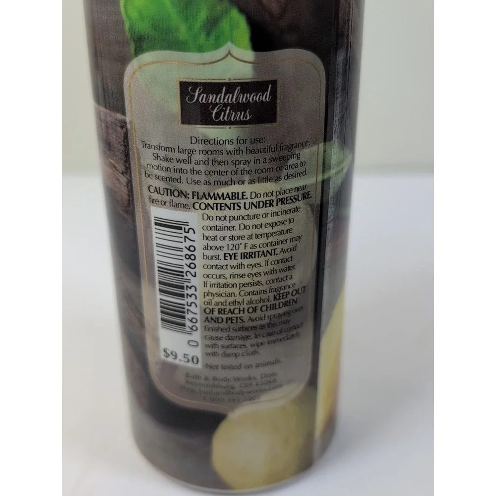 White Barn Bath & Body Works Home Room Spray Freshener 5.3 oz  Sandalwood Citrus